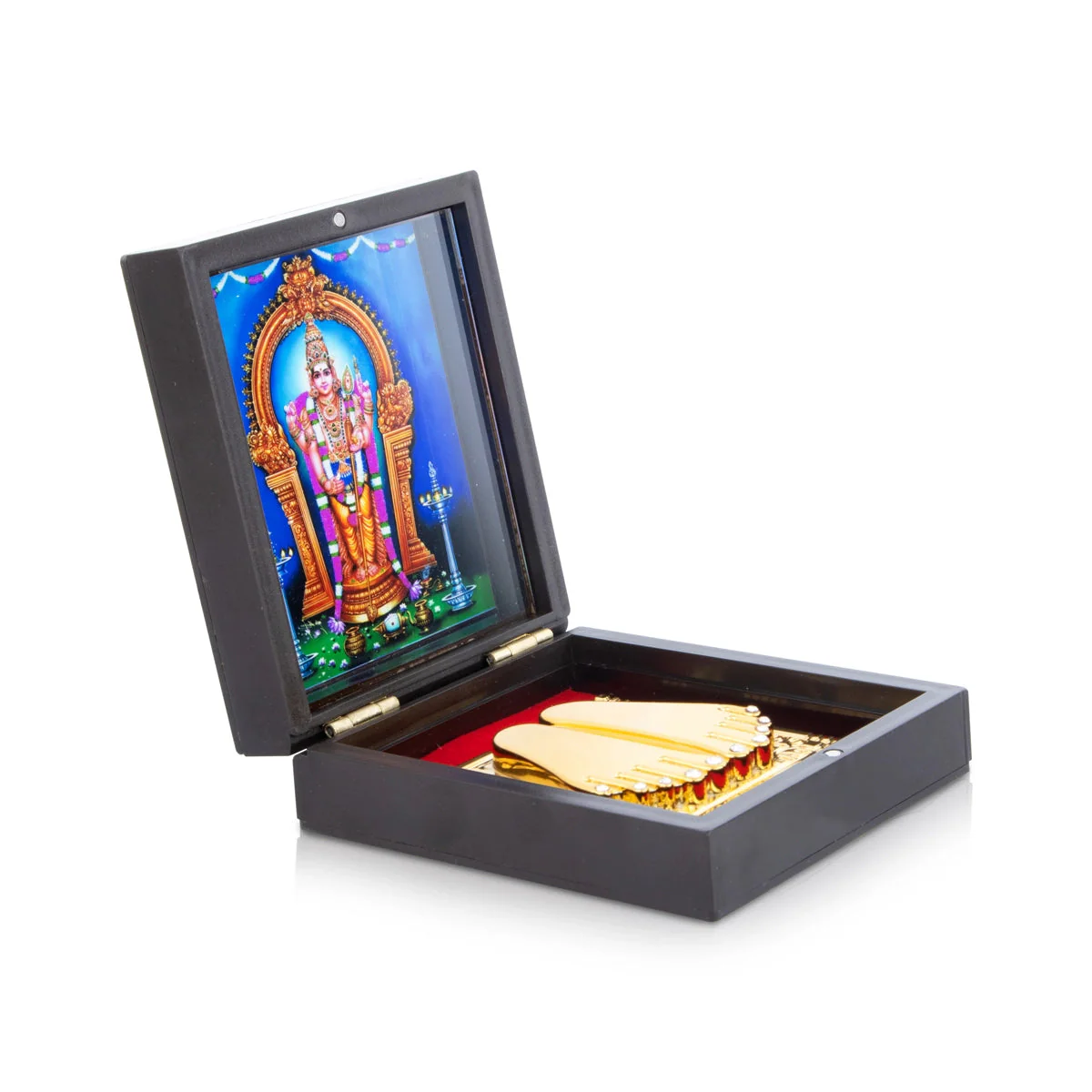 Murugan Murti Design Pooja Box - 5 X 3.5 X 5 Inches | Puja Box/ Charan Paduka Box For Pooja And Festive Gifting - Image 4