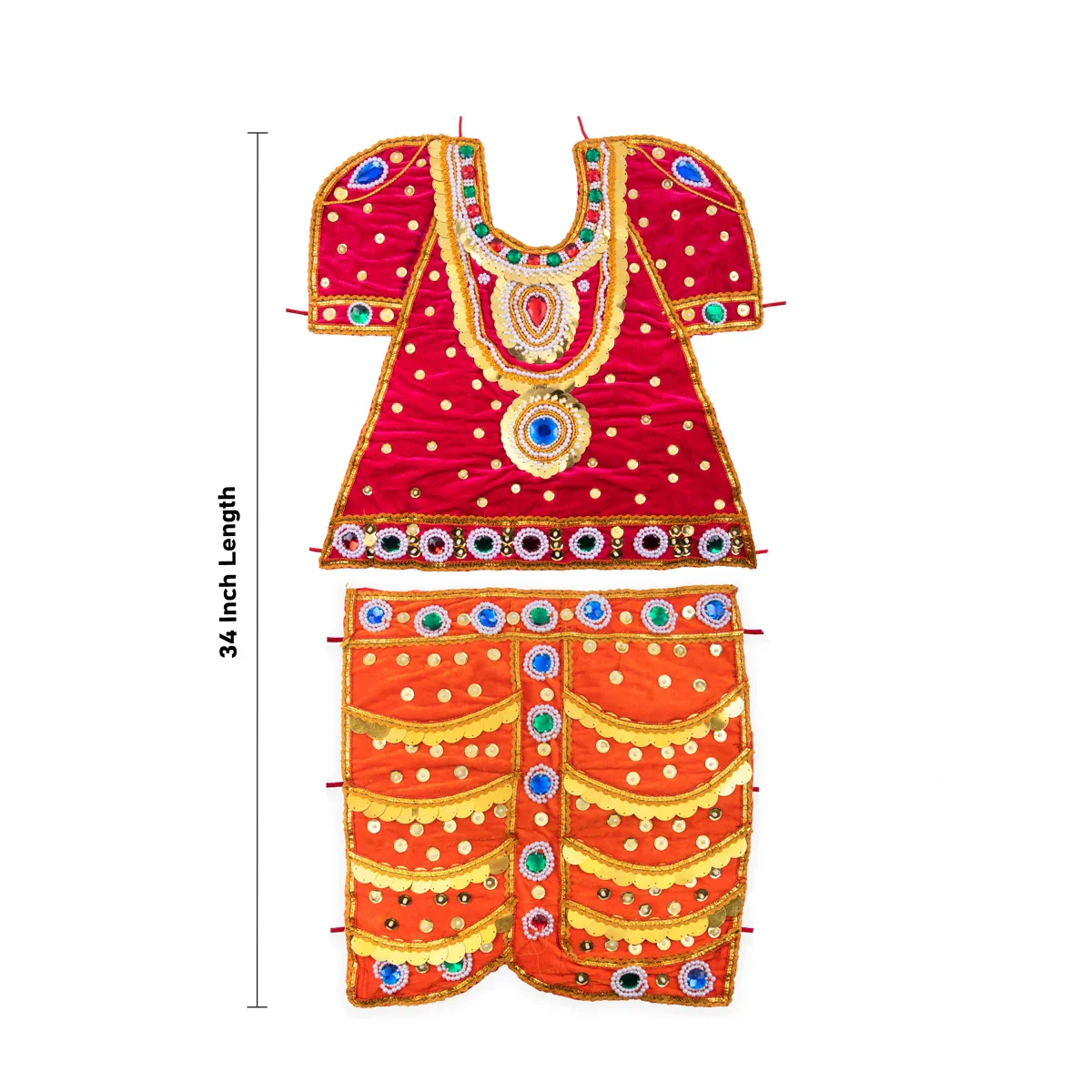 Murugan Raja Alangaram Dress - 34 Inches | Raja Alankaram Dress for Deity - Image 4