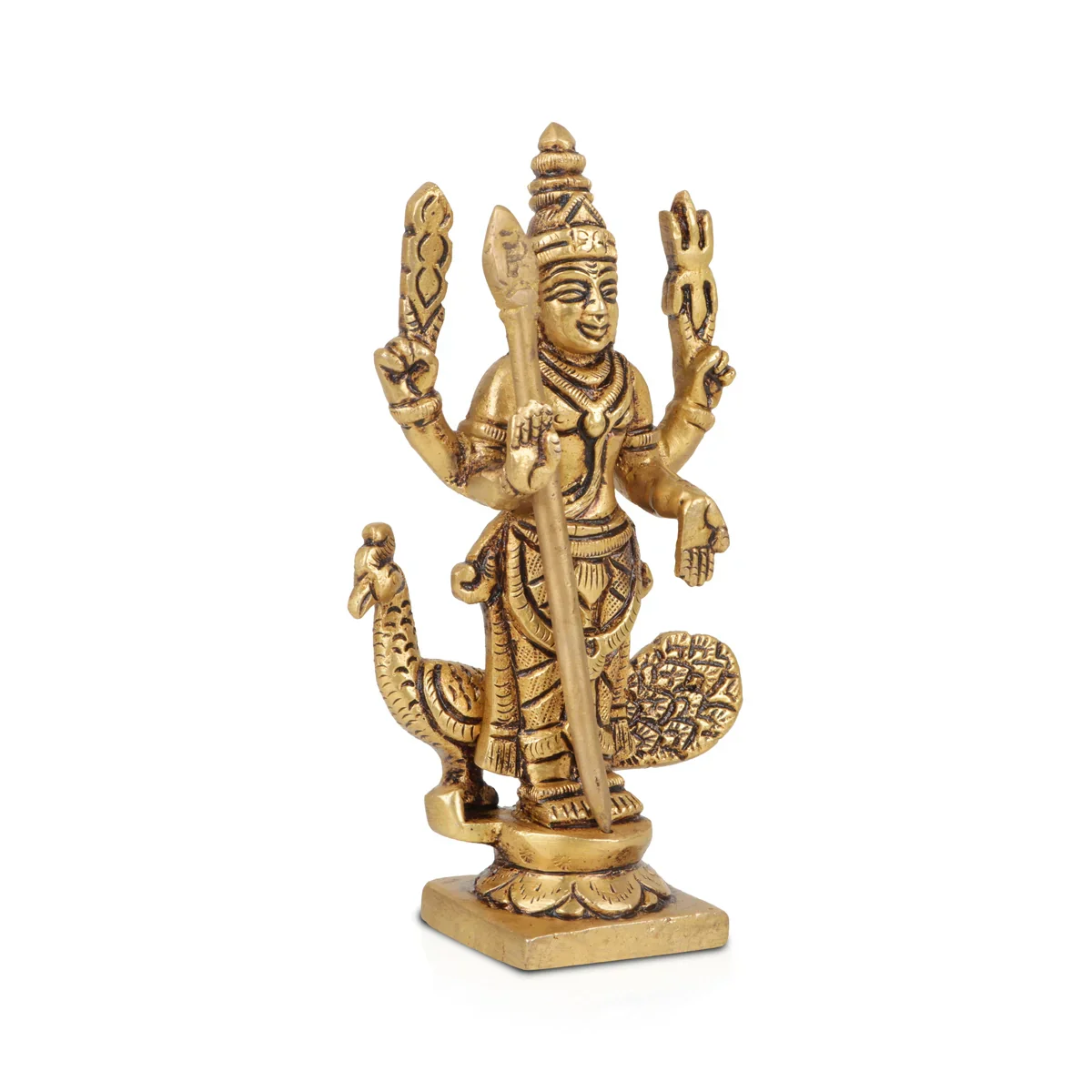 Murugan Statue - 5 x 2.5 Inches | Brass Statue/ Murugan Idol for Pooja/ 440 Gms Approx - Image 3