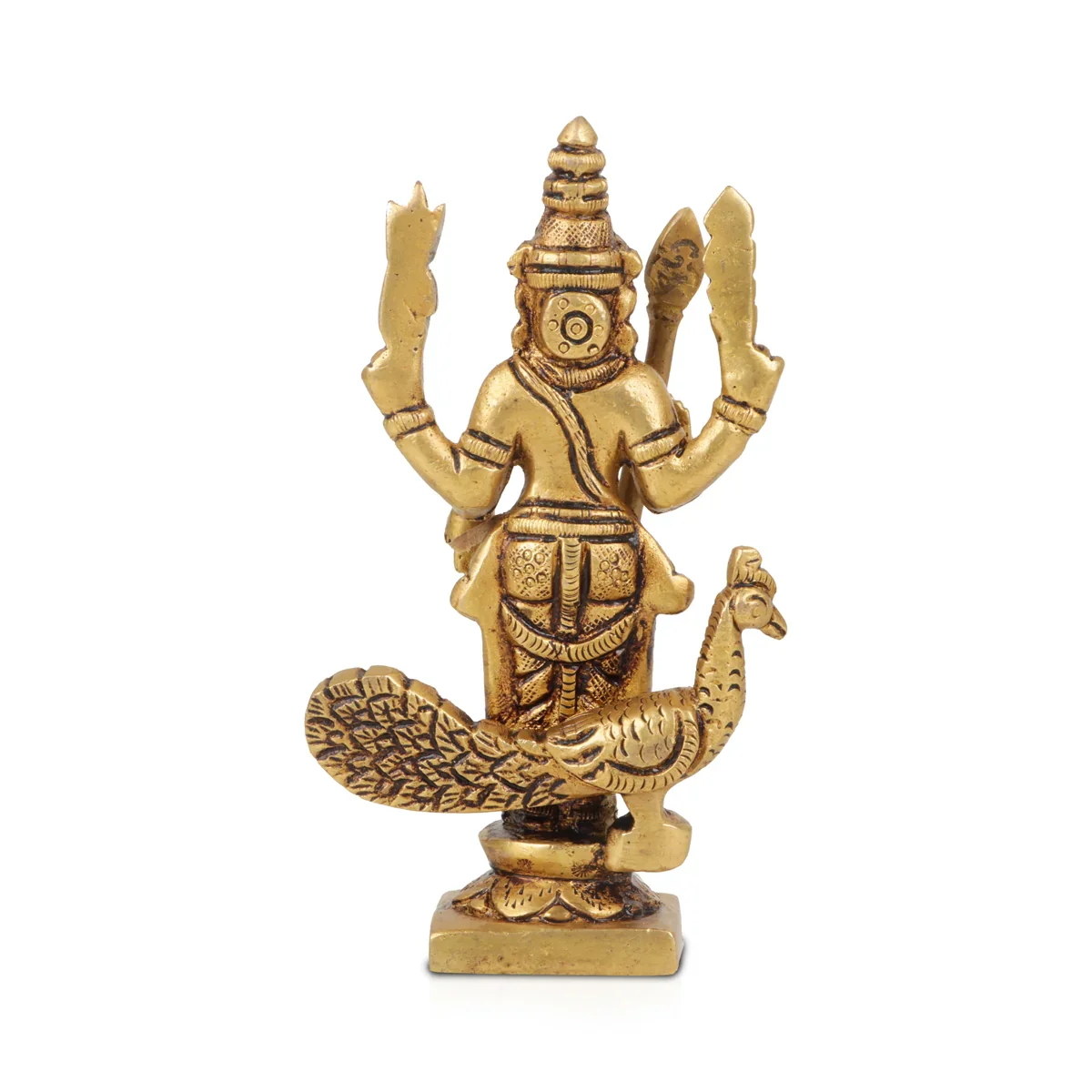 Murugan Statue - 5 x 2.5 Inches | Brass Statue/ Murugan Idol for Pooja/ 440 Gms Approx - Image 4