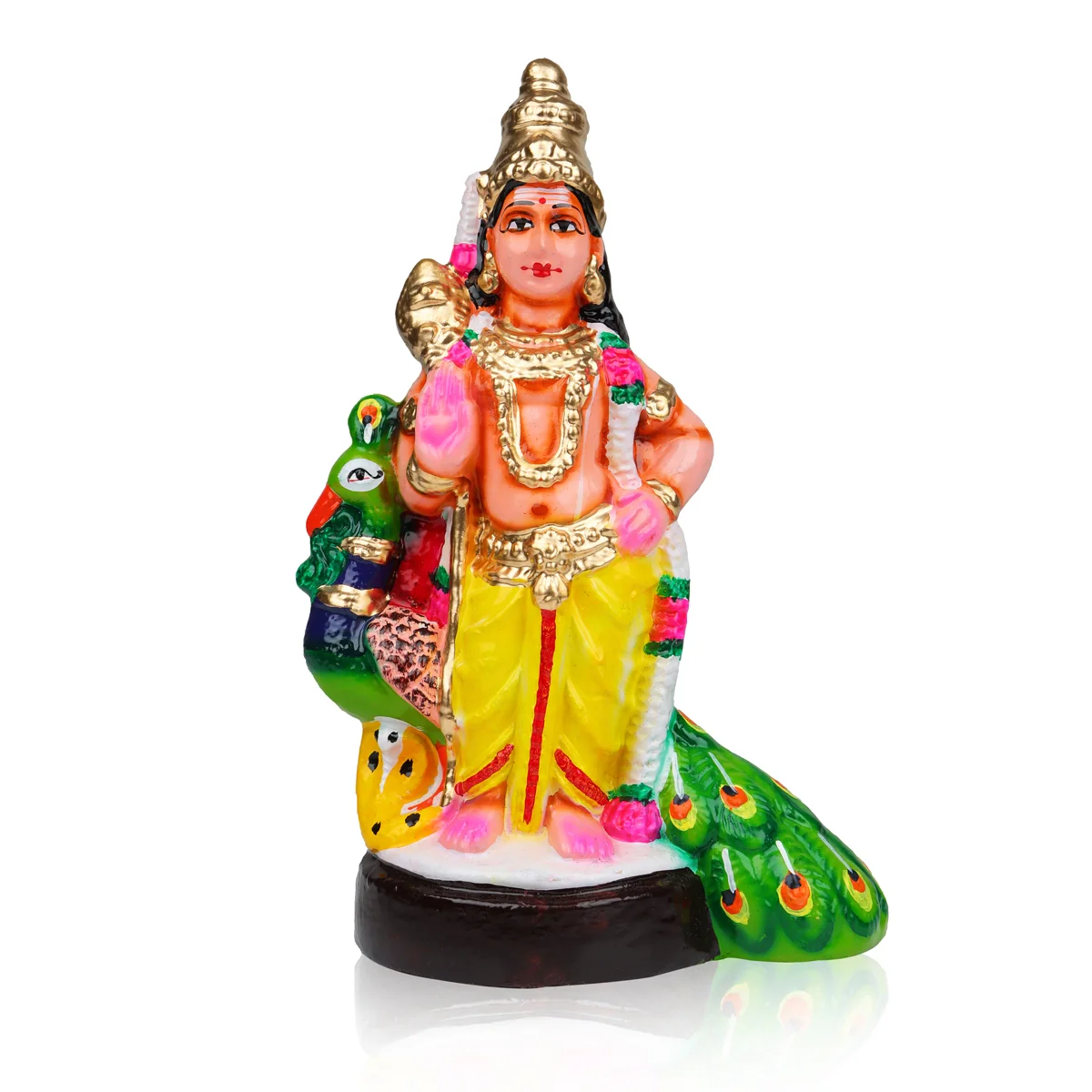 Murugan Statue Clay Golu Bommai - 10 X 6 Inches | Navaratri Golu Gombe/ Giri Golu Doll/ Navratri Decor - Image 2