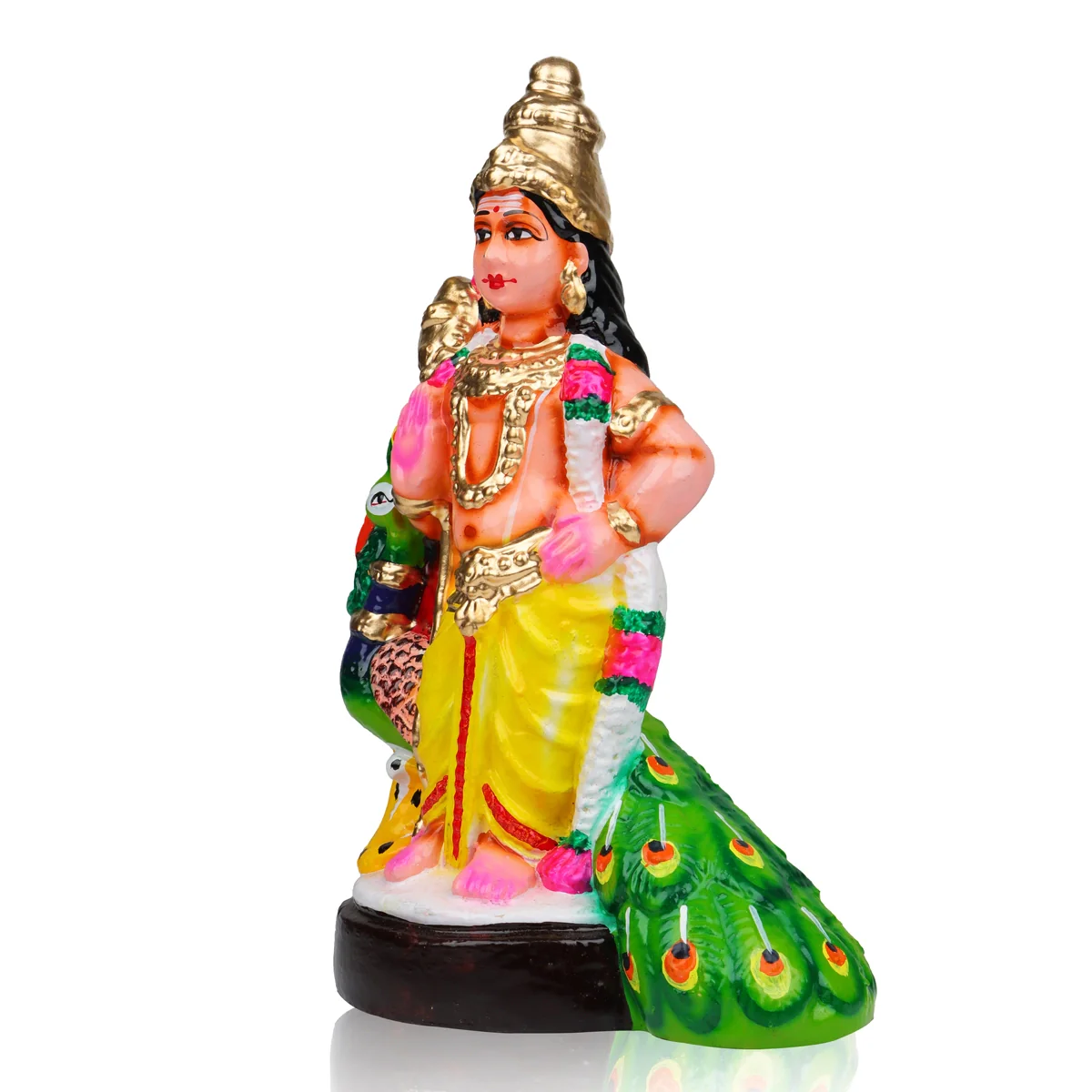 Murugan Statue Clay Golu Bommai - 10 X 6 Inches | Navaratri Golu Gombe/ Giri Golu Doll/ Navratri Decor - Image 3