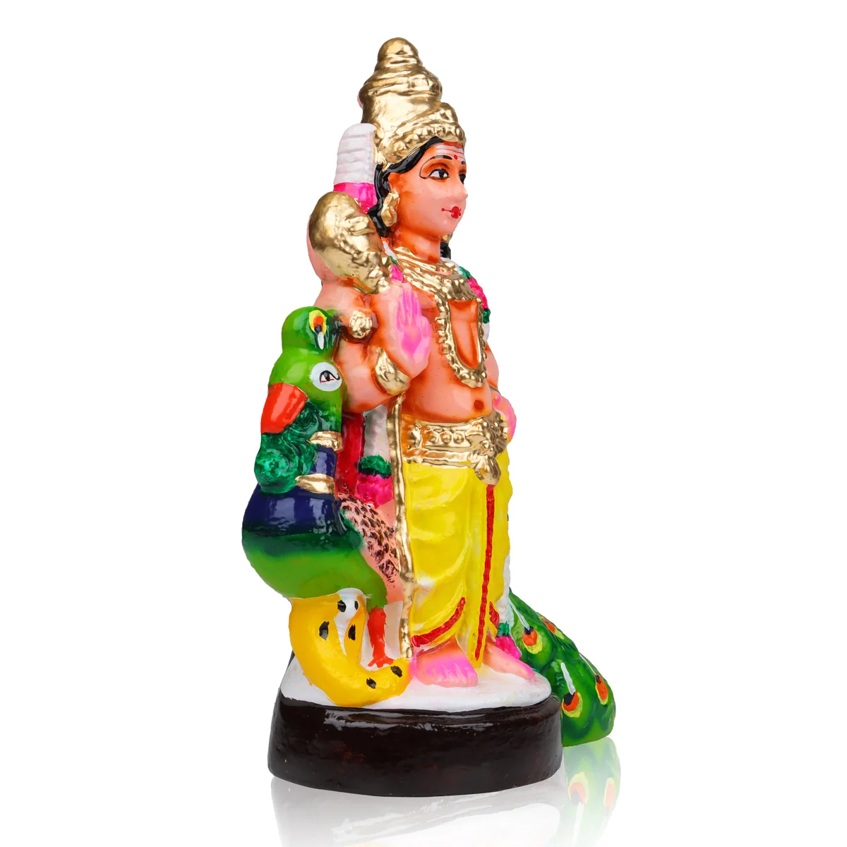 Murugan Statue Clay Golu Bommai - 10 X 6 Inches | Navaratri Golu Gombe/ Giri Golu Doll/ Navratri Decor - Image 4
