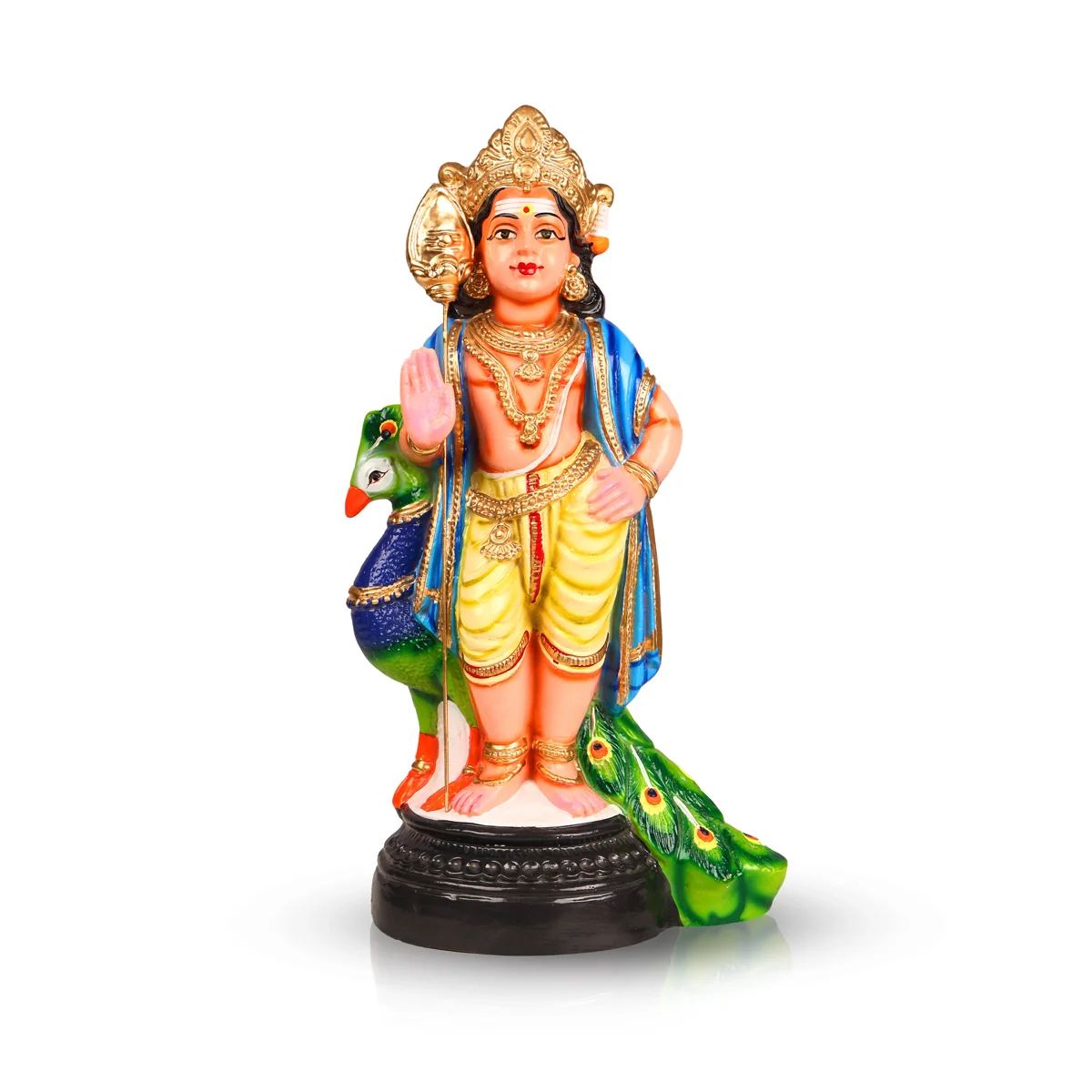 Murugan Statue Paper Mache Golu Bommai - 15 Inches | Navaratri Golu Gombe/ Giri Golu Doll/ Navratri Decoration - Image 2