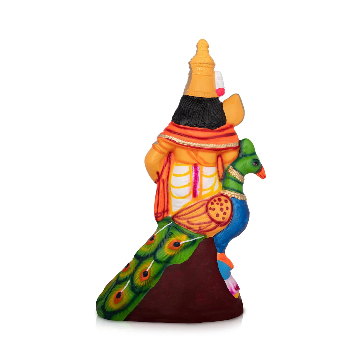 Murugan Statue Paper Mache Golu Bommai - 17 X 10 Inches | Navaratri Gombe/ Giri Golu Doll/ Navratri Decor - Image 4