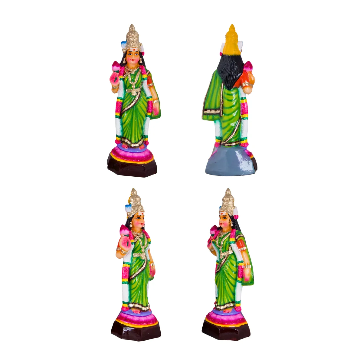 Murugan Valli Deivanai Paper Mache Golu Bommai Set - 20 x 11 Inches | Giri Golu Doll/ Navaratri Golu Bomma - Image 3
