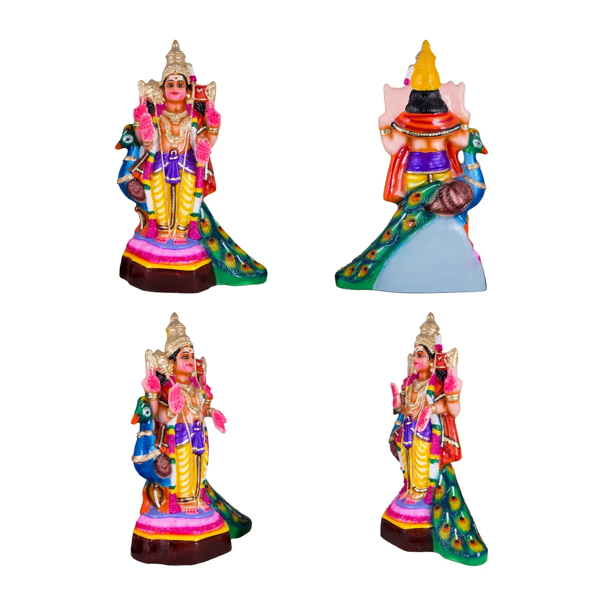Murugan Valli Deivanai Paper Mache Golu Bommai Set - 20 x 11 Inches | Giri Golu Doll/ Navaratri Golu Bomma - Image 4