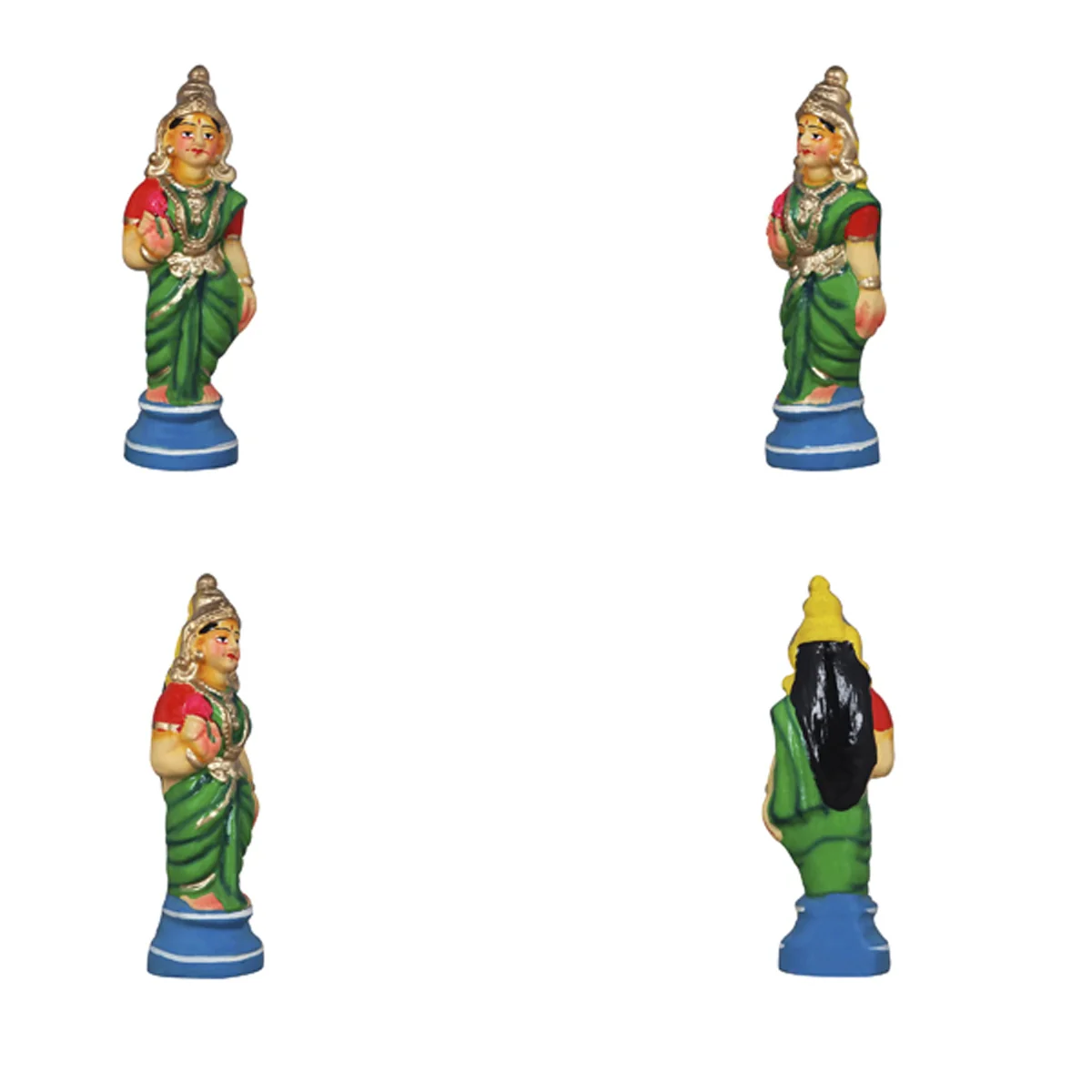 Murugan Valli Deivanai Clay Golu Bommai Set - 10 Inches | Giri Golu Doll/ Navaratri Golu Bomma/Gombe/Bommai - Image 4