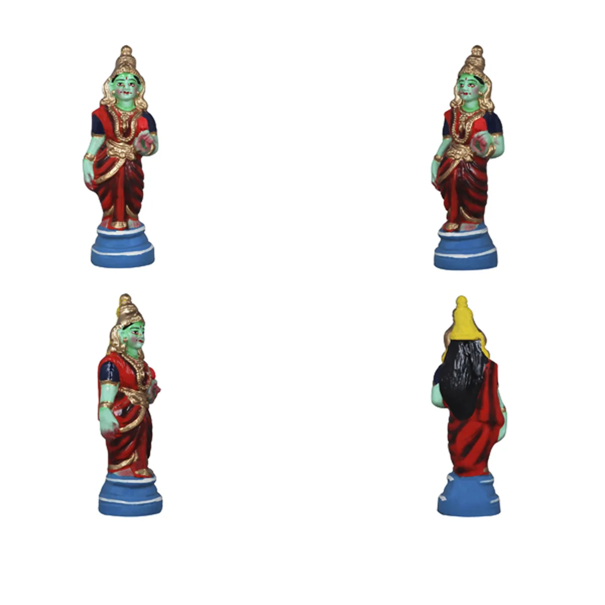 Murugan Valli Deivanai Clay Golu Bommai Set - 10 Inches | Giri Golu Doll/ Navaratri Golu Bomma/Gombe/Bommai - Image 5