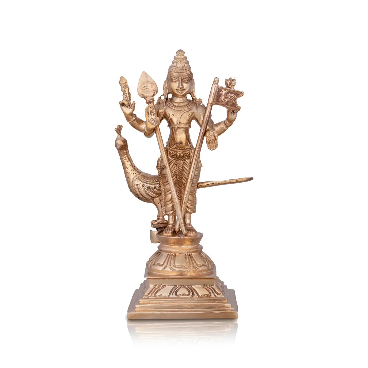 Murugan Valli Deivanai Statue Set - 5 X 2 Inches | Panchaloha Statue\ Murugan Valli Deivanai Idol For Pooja - Image 13