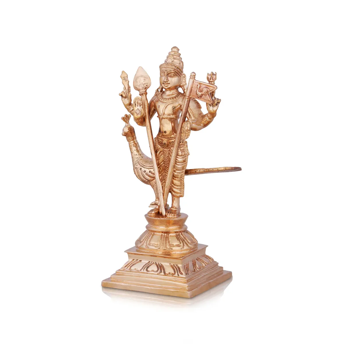 Murugan Valli Deivanai Statue Set - 5 X 2 Inches | Panchaloha Statue\ Murugan Valli Deivanai Idol For Pooja - Image 2
