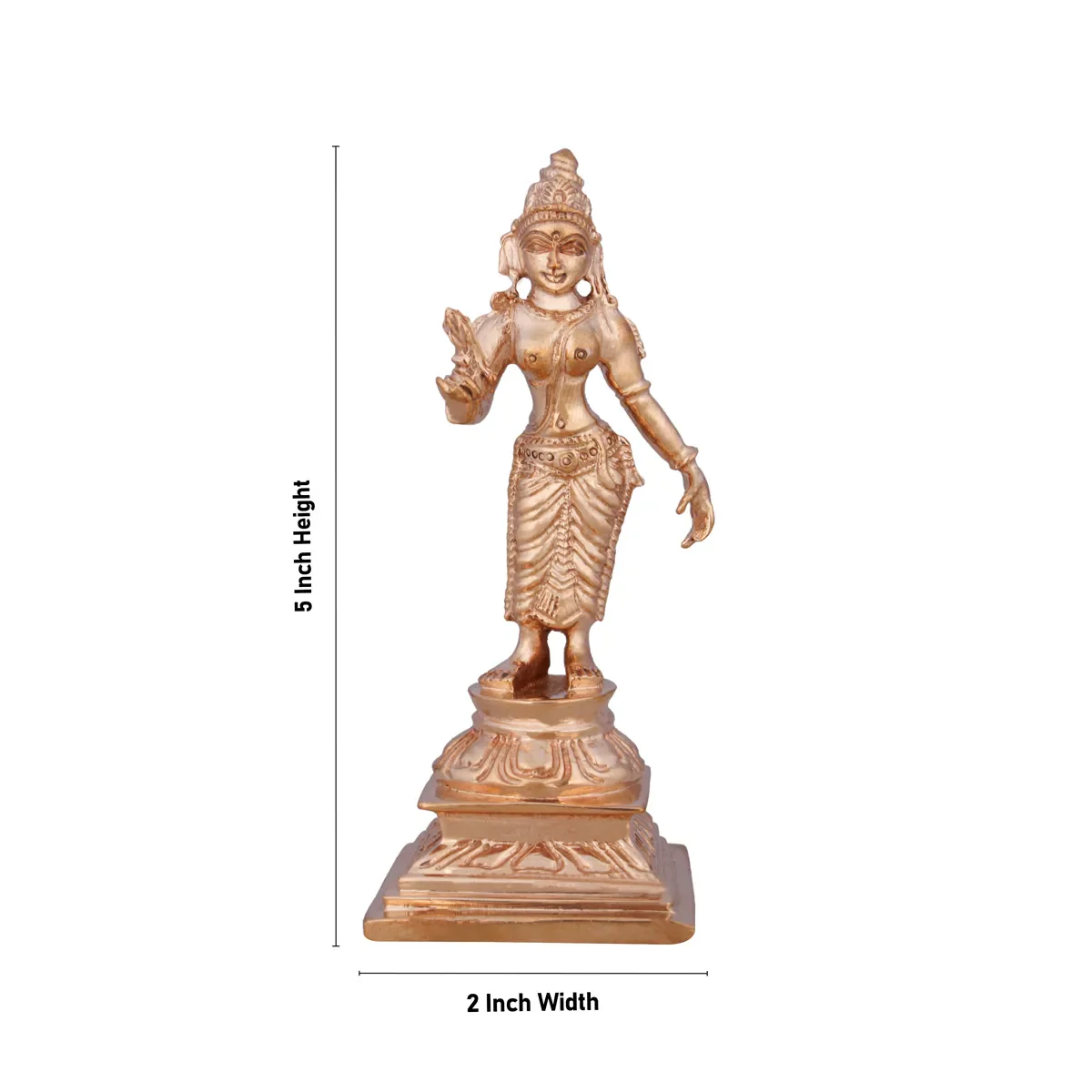 Murugan Valli Deivanai Statue Set - 5 X 2 Inches | Panchaloha Statue\ Murugan Valli Deivanai Idol For Pooja - Image 3