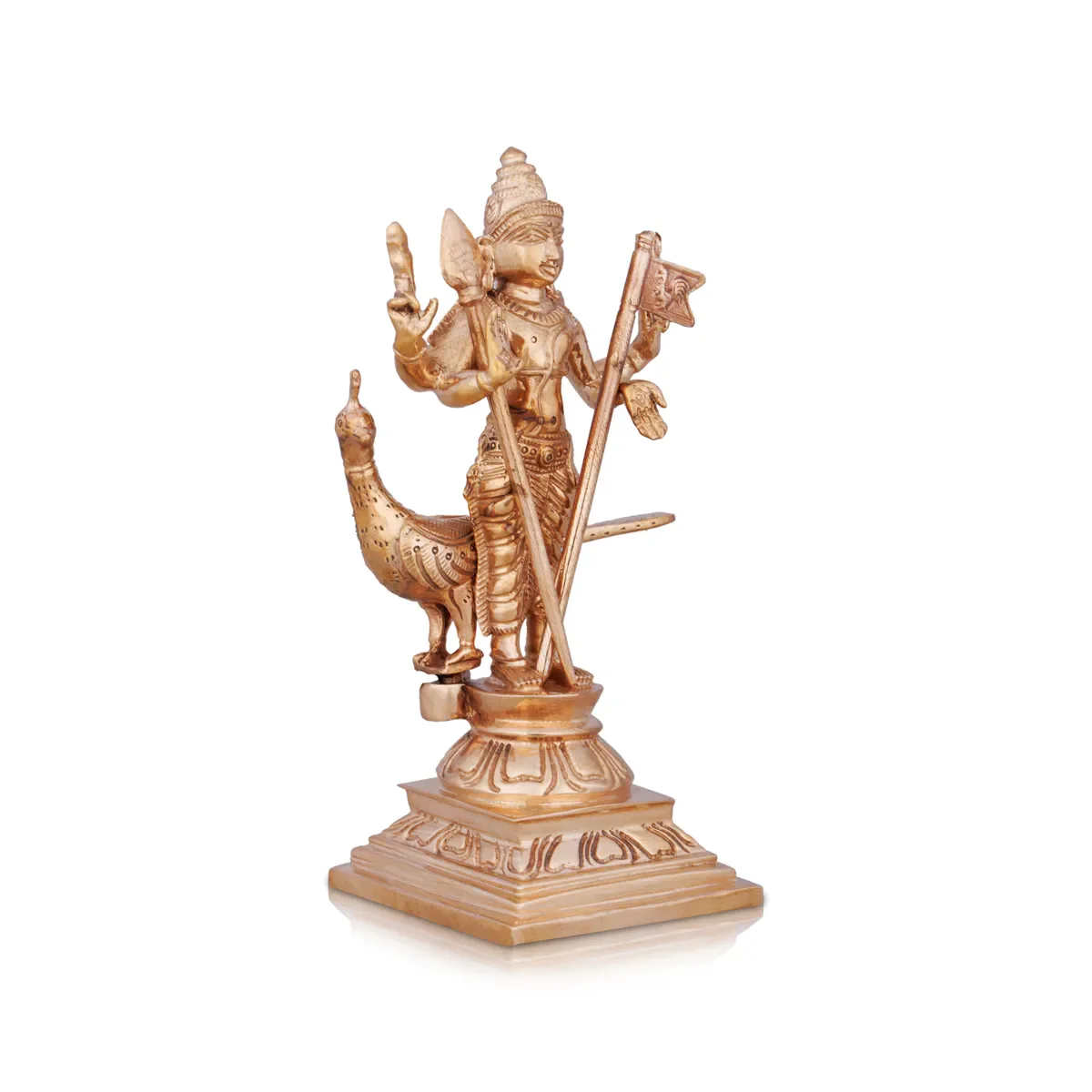 Murugan Valli Deivanai Statue Set - 5 X 2 Inches | Panchaloha Statue\ Murugan Valli Deivanai Idol For Pooja - Image 7