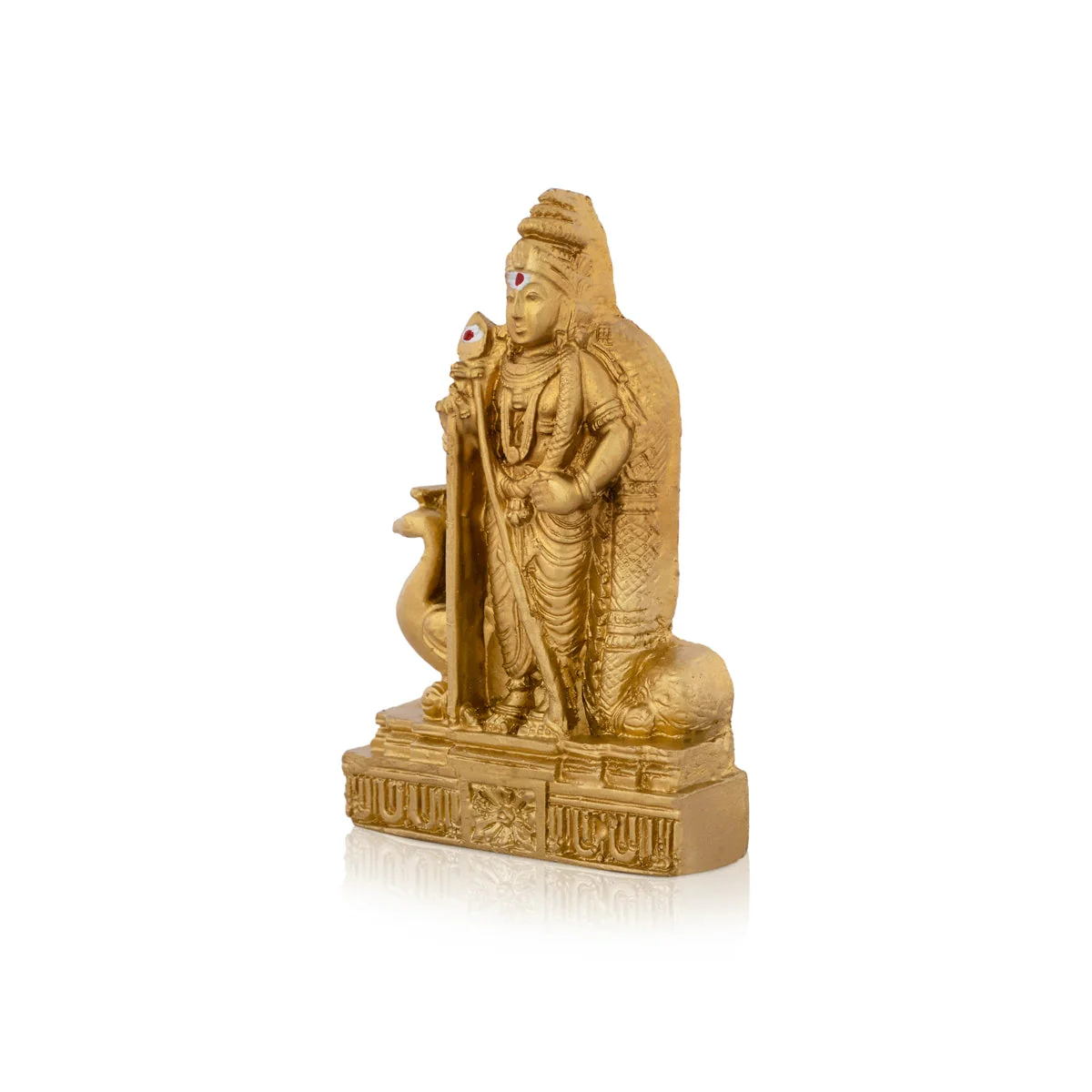 Murugan Statue - 3.5 x 2.25 Inches | Resin Statue/ Gold Polish Standing Murugan Idol for Pooja/ 102 Gms - Image 2