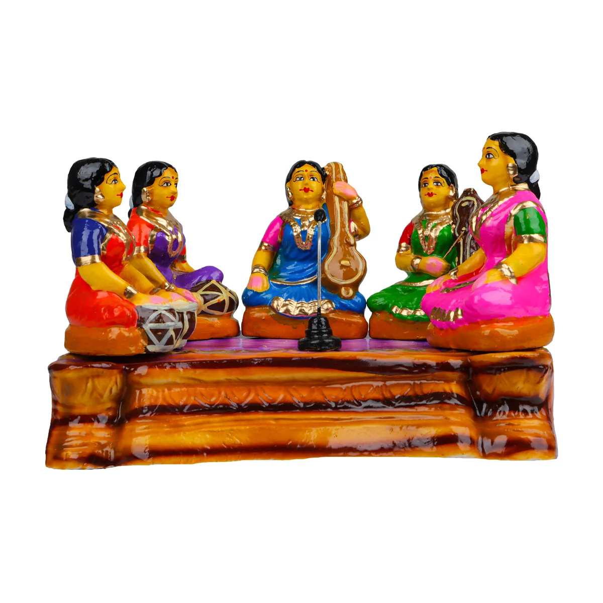 Music Concert Clay Golu Bommai Set - 5 X 10 Inches | Giri Golu Doll/ Navaratri Gombe/ Navratri Decor