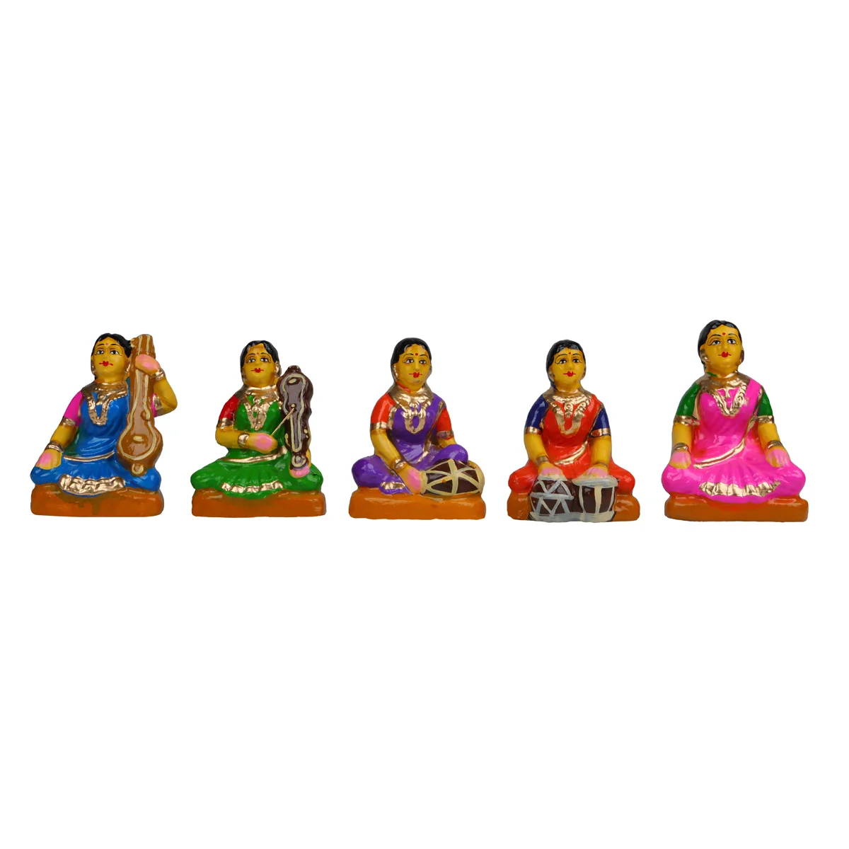 Music Concert Clay Golu Bommai Set - 5 X 10 Inches | Giri Golu Doll/ Navaratri Gombe/ Navratri Decor - Image 5