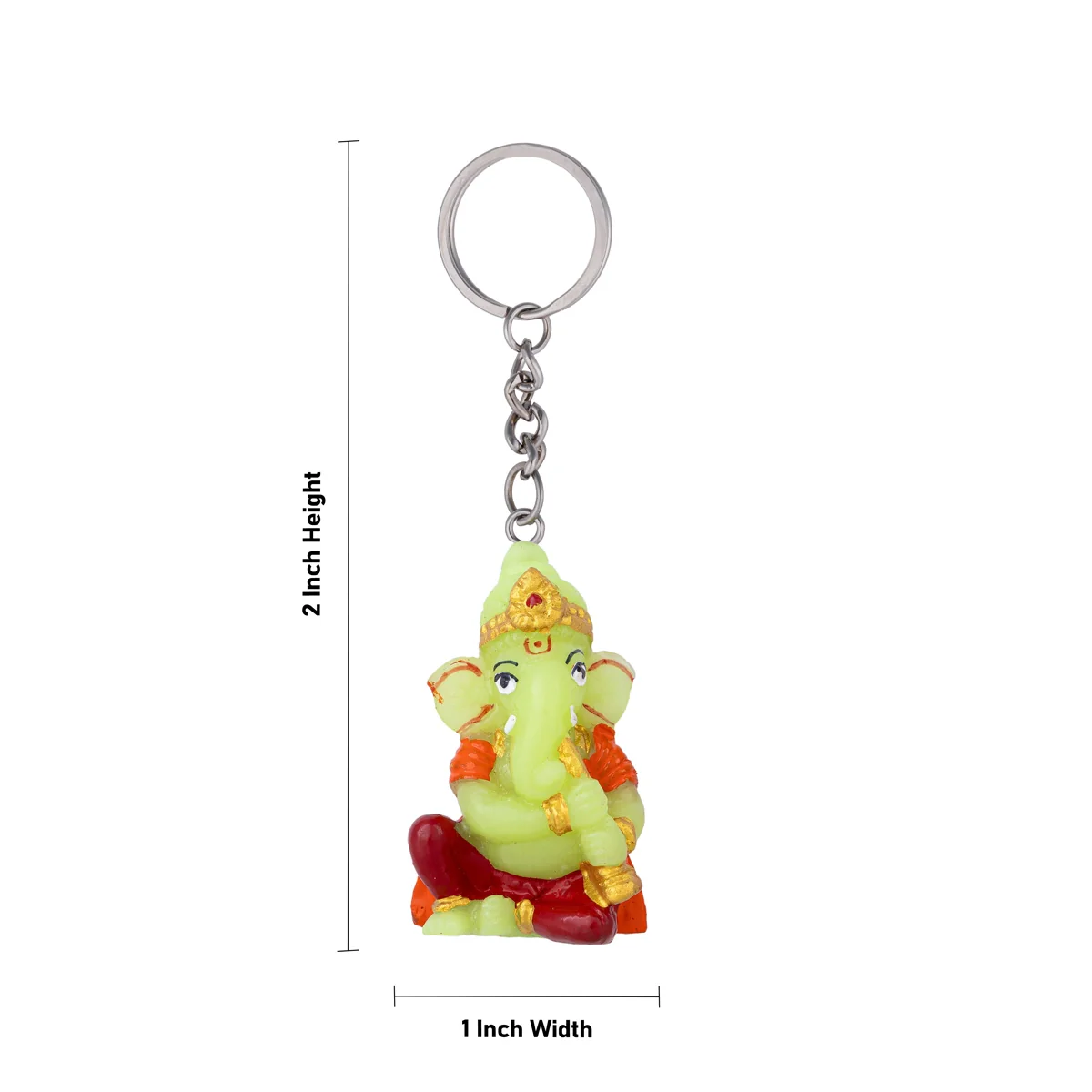 Ganesh Murti Design Key Chain - 2 x 1 Inches | Key Ring/ Key Holder For Gifting & Bike - Image 2