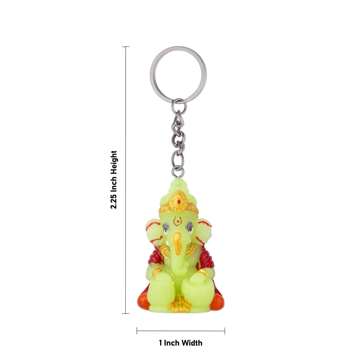 Ganesh Murti Design Key Chain - 2.25 x 1 Inches | Key Ring/ Key Holder For Gifting & Bike - Image 2