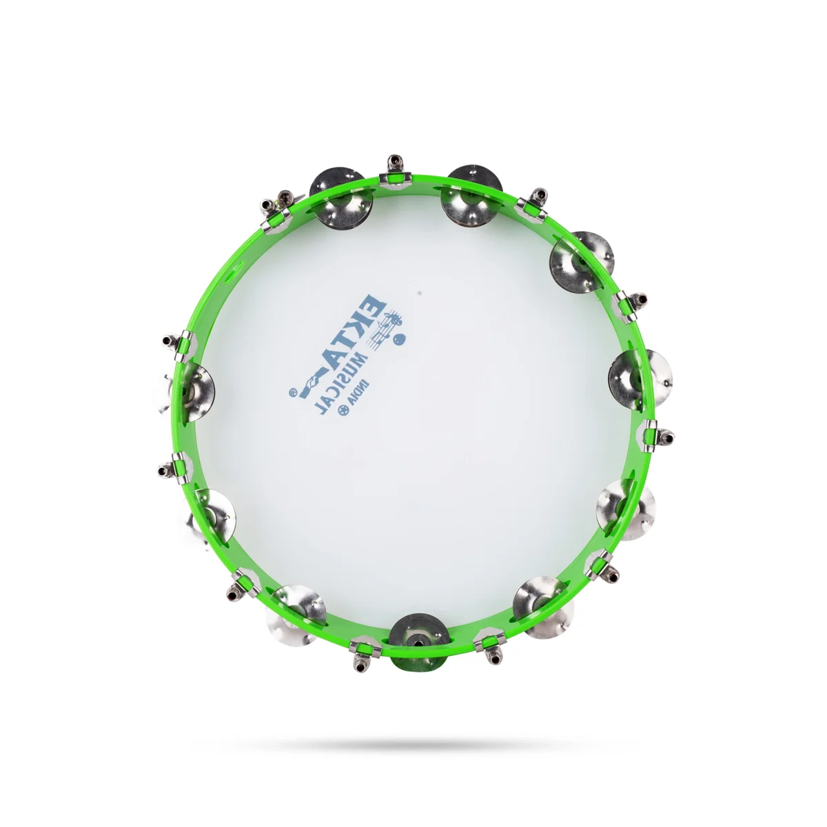 Musical Tambourine - 2 x 12 Inches | Hand Percussion Instrument/ Kanjira Instrument for Bhajan - Image 2