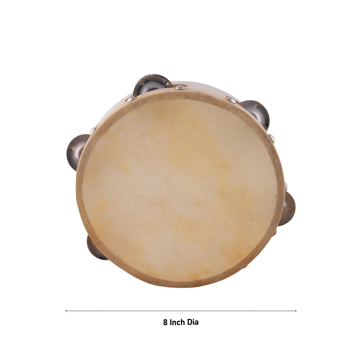 Musical Tambourine - 2 x 8 Inches | Percussion Instrument/ Wooden Kanjira Instrument for Bhajan - Image 3