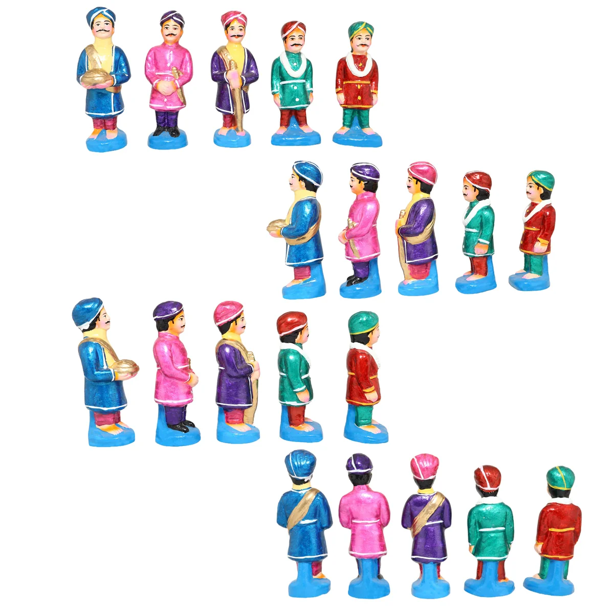 Mysore Dasara Festival Clay Golu Bommai Set- 6 X 4 Inches | Navaratri Golu Gombe/Giri Golu Doll/ Navratri Decor - Image 3