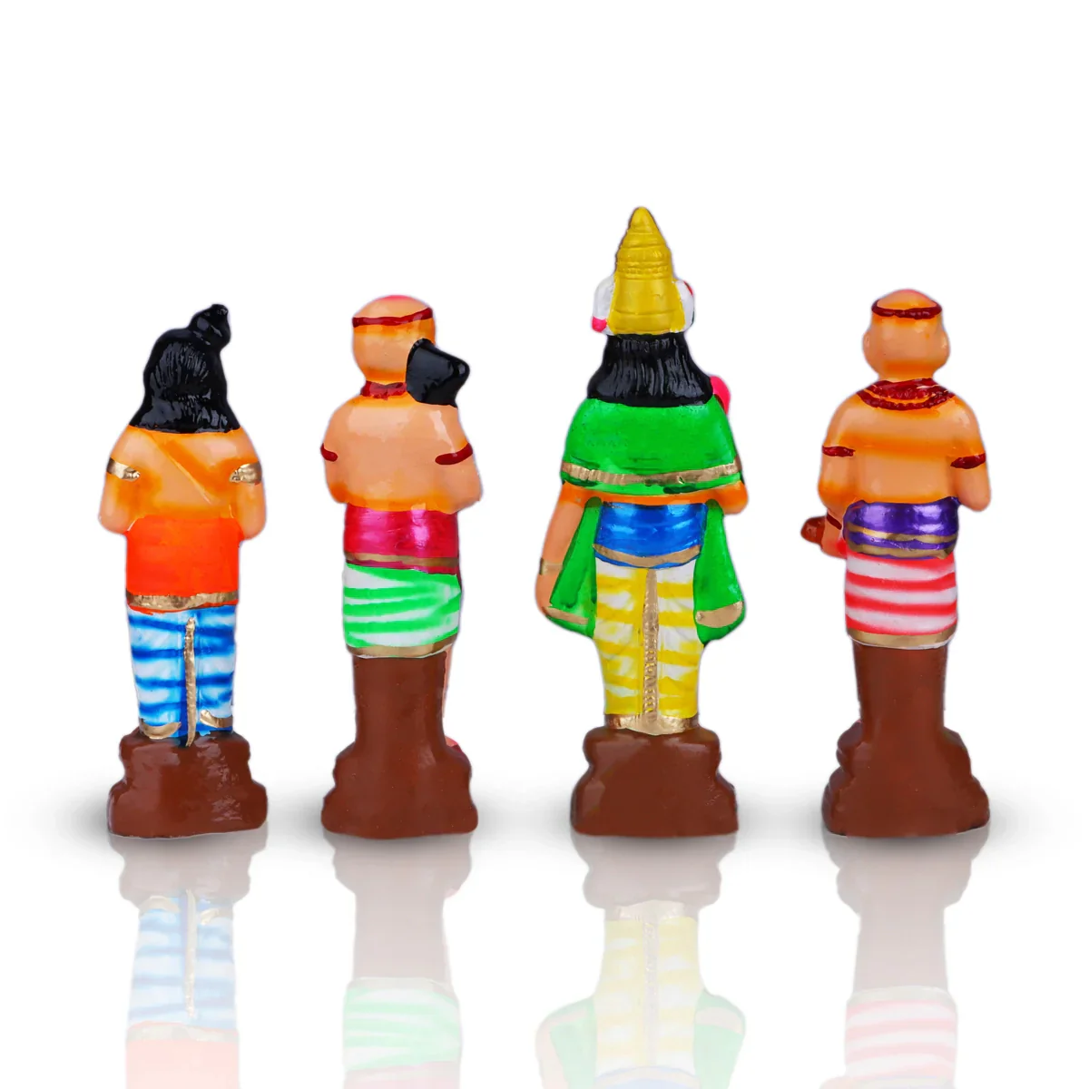 Naalvar Clay Golu Bommai Set - 10 x 3.5 Inches Inches | Giri Golu Doll/ Navaratri Golu Bomma/Gombe/Bommai - Image 4