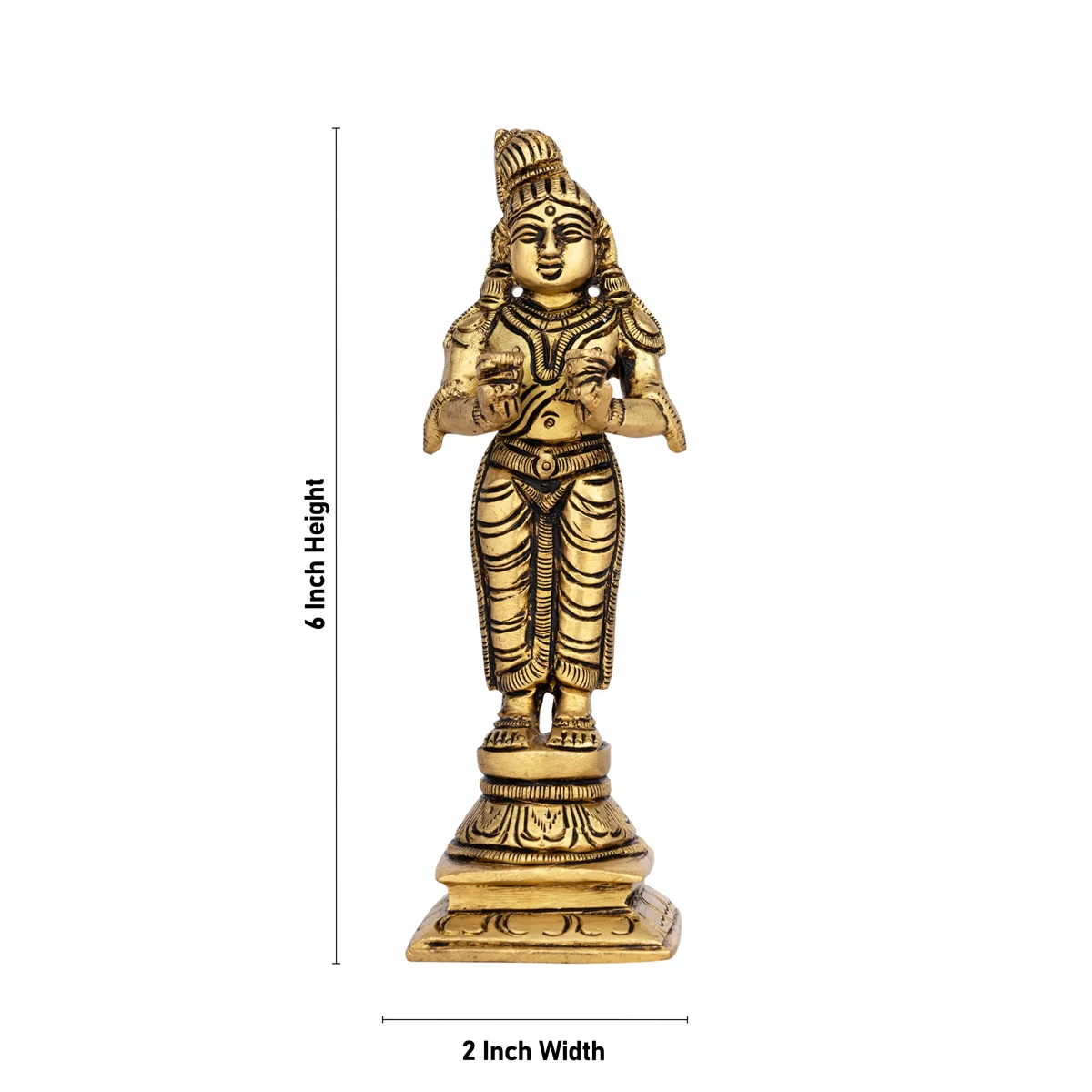 Naalvar Set - 6 x 2 Inches | Antique Brass Idol/ 4 Pcs/ Appar, Sundarar, Sambandar, Manikkavacakar for Pooja - Image 6