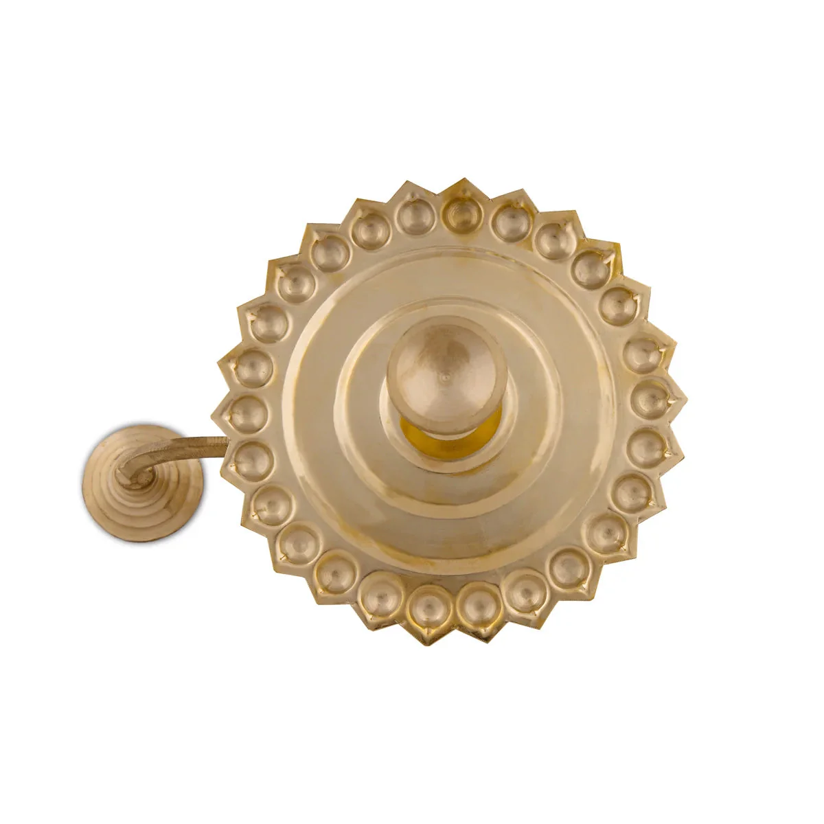 Nakshatra Deepam With Handle - 9 x 8 Inches | Brass Aarti/ Camphor Burner/ Kapoor Dhani for Pooja - Image 3