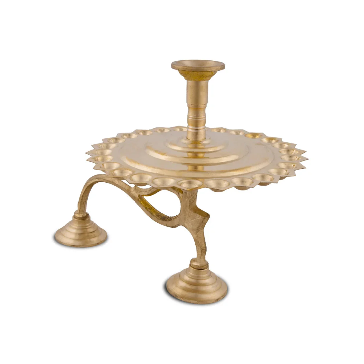 Nakshatra Deepam With Handle - 9 x 8 Inches | Brass Aarti/ Camphor Burner/ Kapoor Dhani for Pooja - Image 4