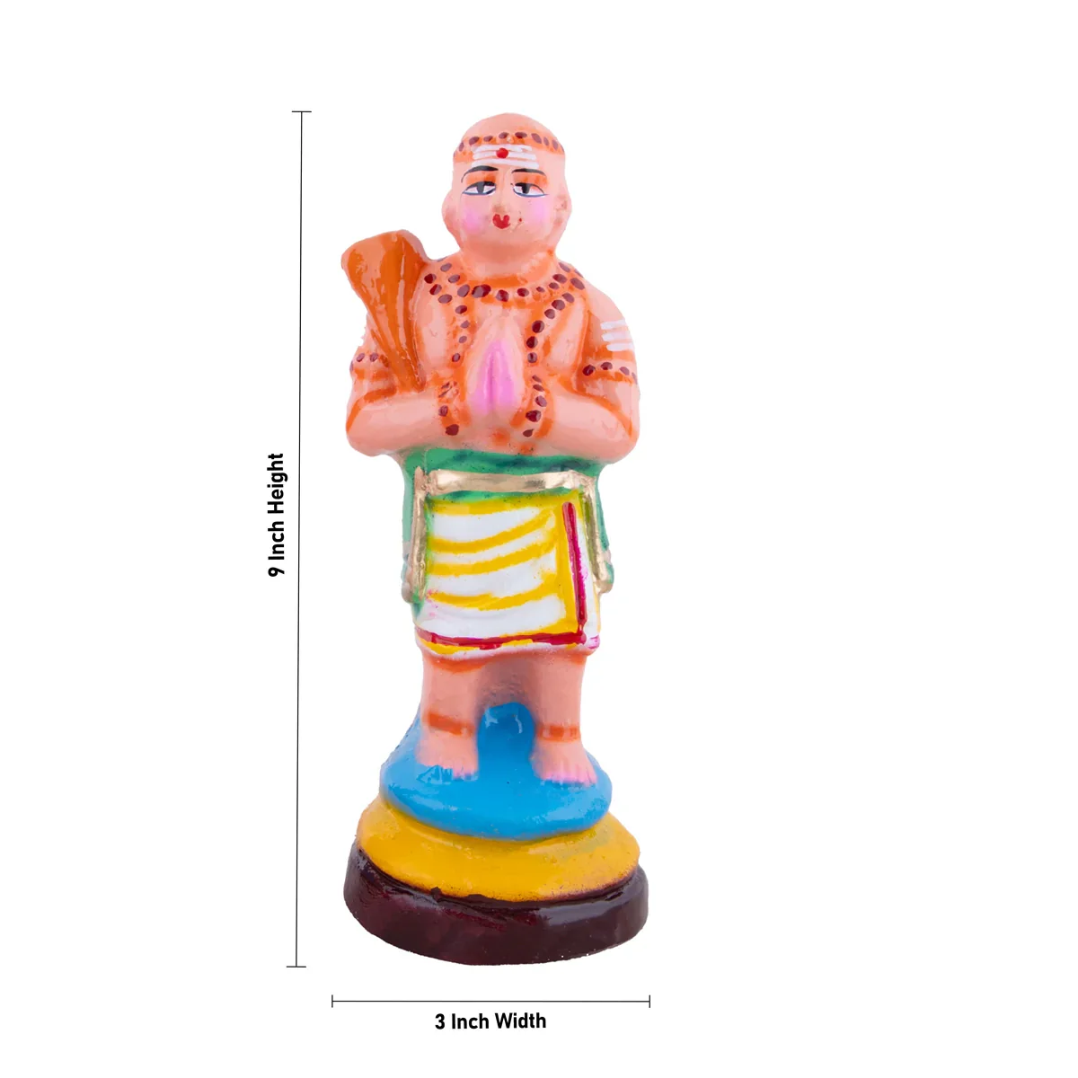 Nalvar Clay Golu Bommai Set - 9 x 3 Inches | Giri Golu Doll/ Navaratri Golu Bomma/Gombe/Bommai - Image 4