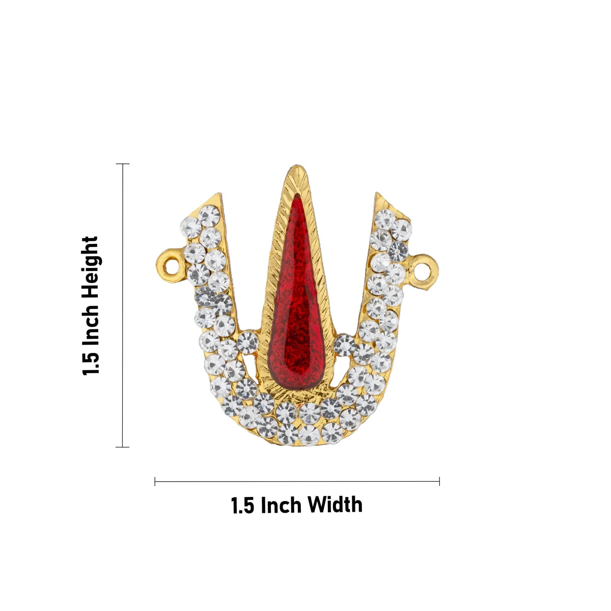 Stone Vishnu Tilak - 1.5 x 1.5 Inches | U Shape Perumal Namam/ White & Red Stone Namam for Deity - Image 2