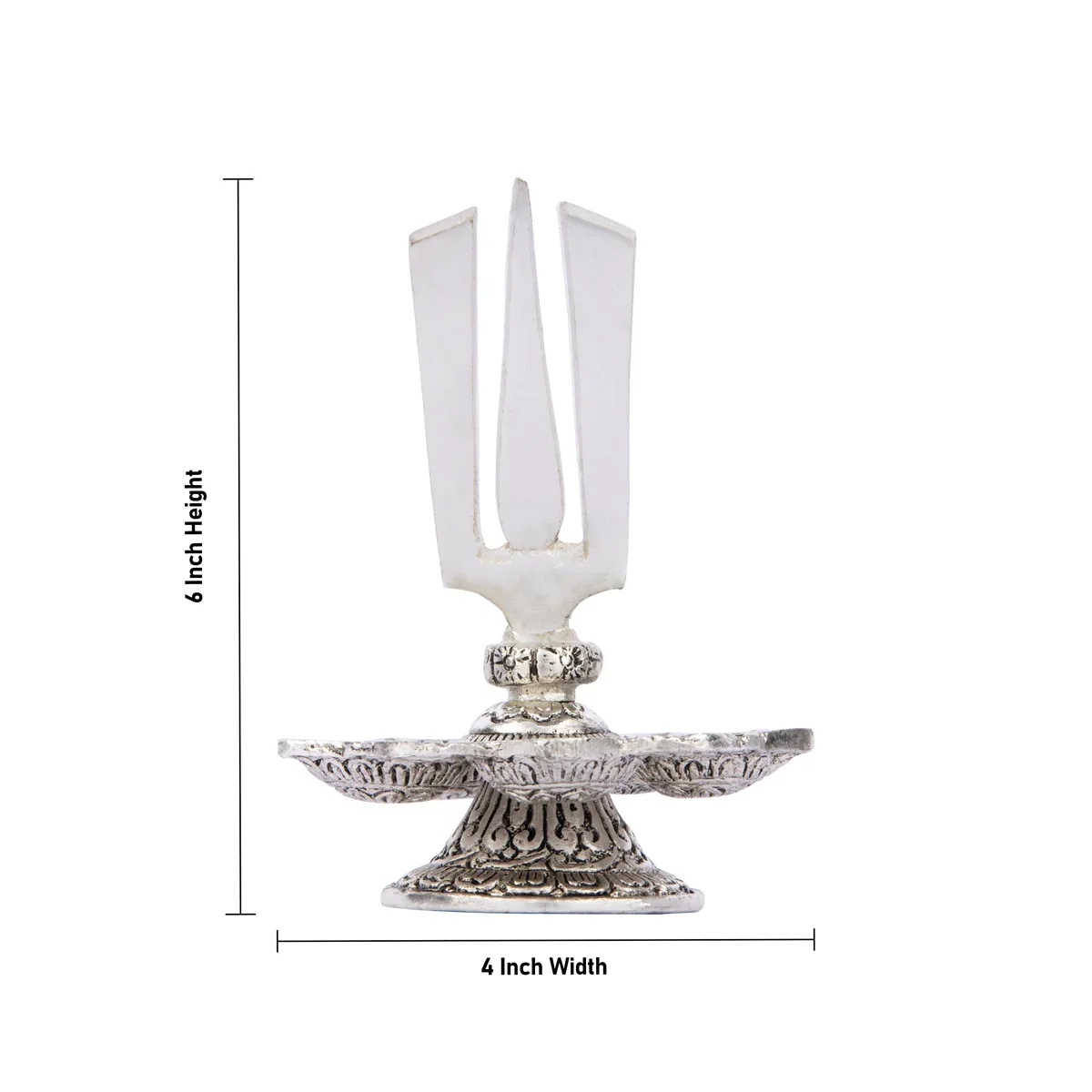 Namam with 5 Face Deepam - 6 x 4 Inches | Aluminium Vilakku/ Silver Finish Lamp for Pooja/ 150 Gms Approx - Image 3