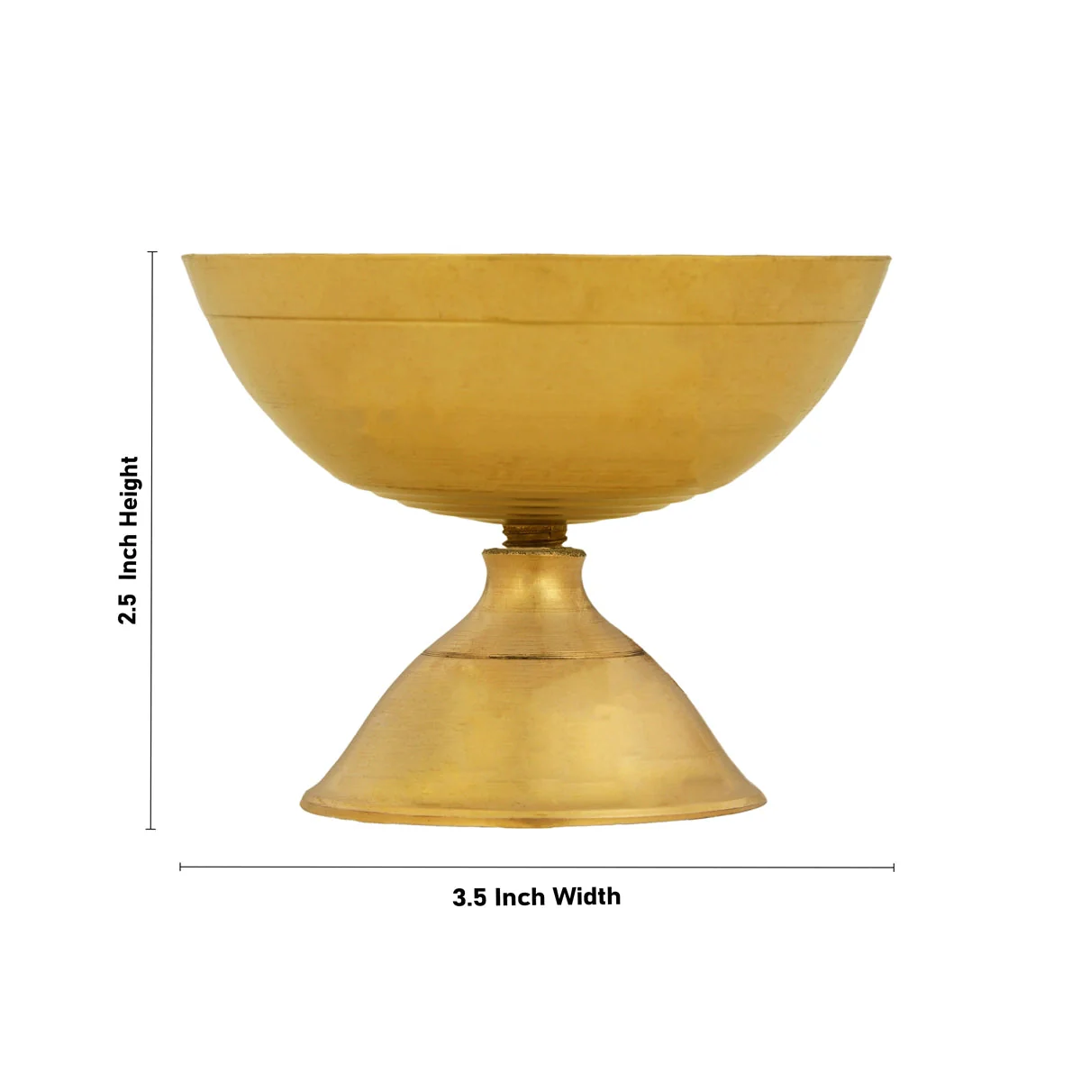 Nanda Deepam With Base - 2.5 x 3.5 Inches | Brass Lamp/ Nandha Vilakku/ Brass Pooja Diya for Home - Image 4