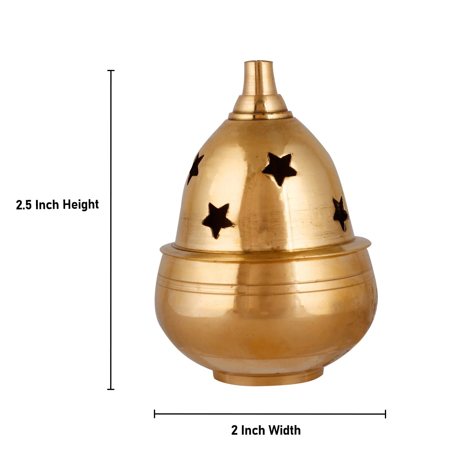 Nanda Deepam With Lid - 2.5 x 2 Inches | Brass Lamp/ Nandha Vilakku/ Brass Pooja Diya for Home - Image 4