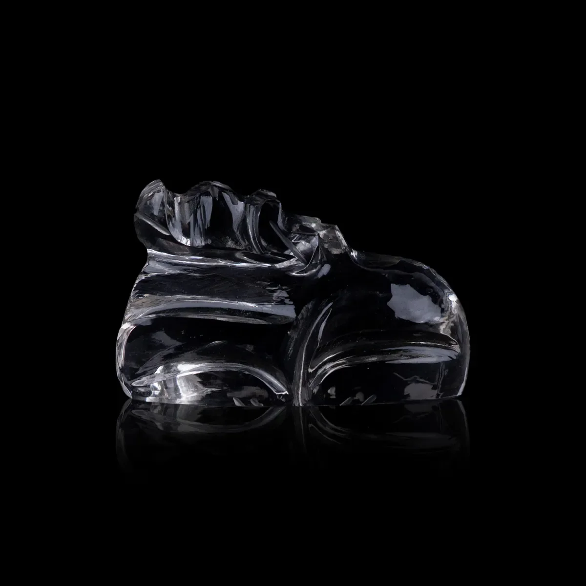 Nandi Idol - 0.75 X 1.25 Inches | Sphatik Nandi Murti/ Crystal Nandi Statue For Shiva Pooja - Image 3