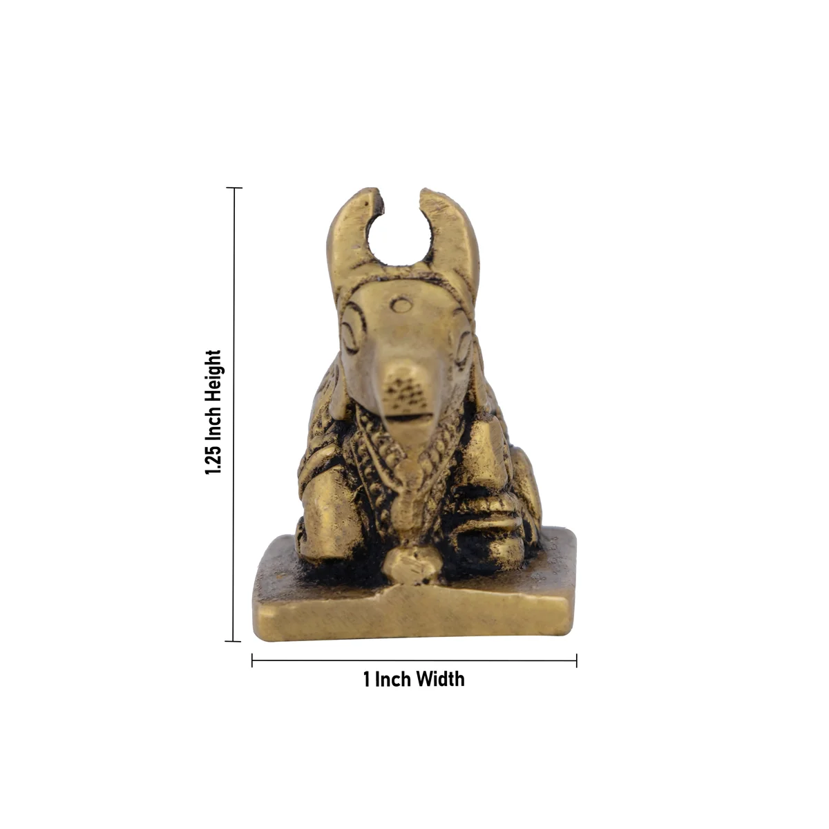 Nandi Statue - 1.25 x 1 Inches | Antique Brass Idol/ Nandi Murti for Pooja/ 60 Gms Approx - Image 4