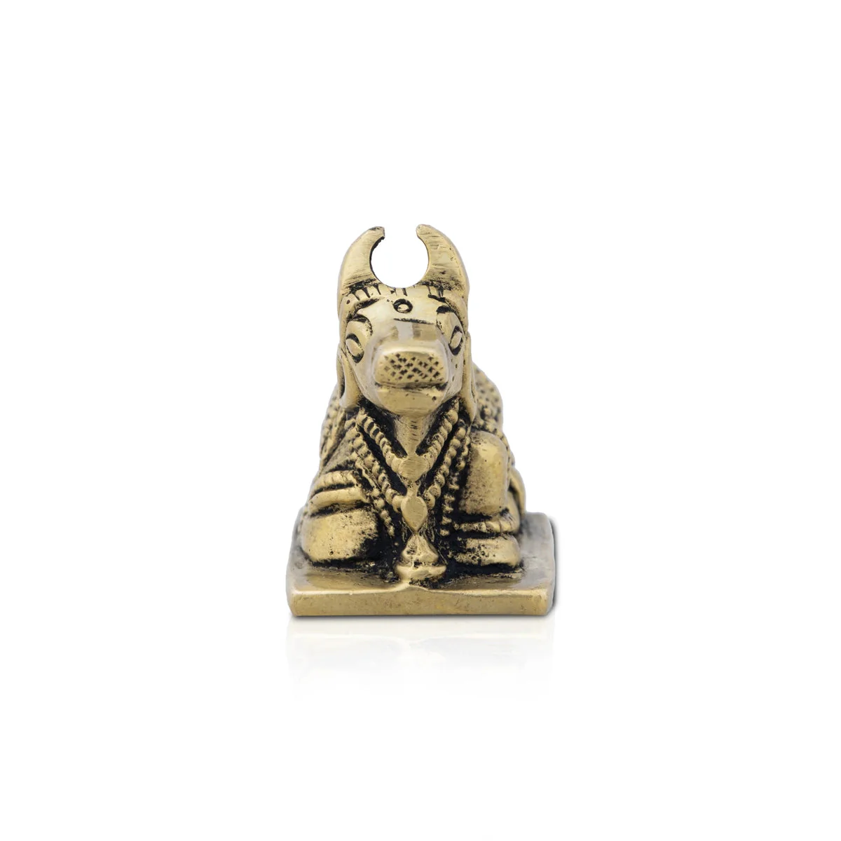 Nandi Statue - 1.5 x 2 Inches | Antique Brass Idol/ Nandi Murti for Pooja/ 110 Gms Approx - Image 3