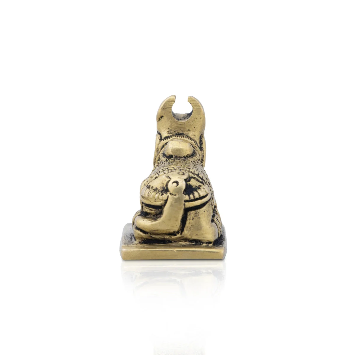 Nandi Statue - 1.5 x 2 Inches | Antique Brass Idol/ Nandi Murti for Pooja/ 110 Gms Approx - Image 4