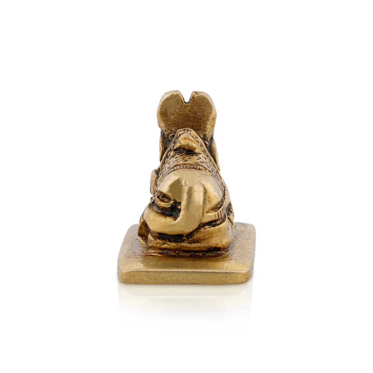 Nandi Statue With Base - 1 X 1.5 Inches | Antique Brass Idol/ Nandhi Statue/ Nandi Murti For Pooja - Image 5