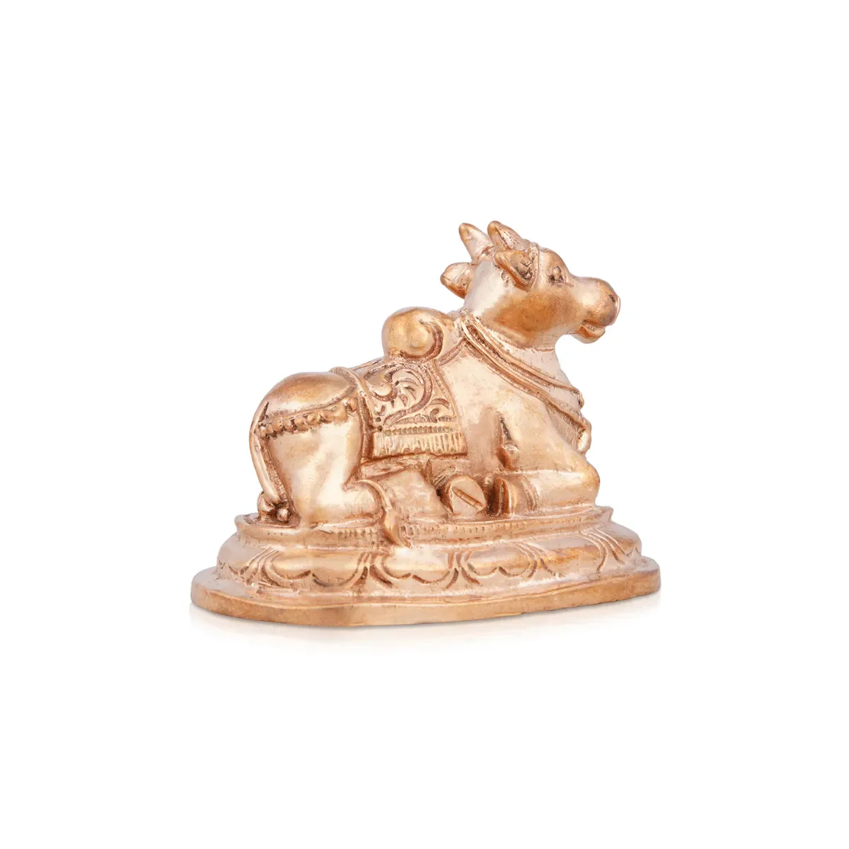 Nandi Statue With Base - 2 X 3 Inches | Panchaloha Statue/ Nandhi Statue/ Nandi Murti For Pooja - Image 2