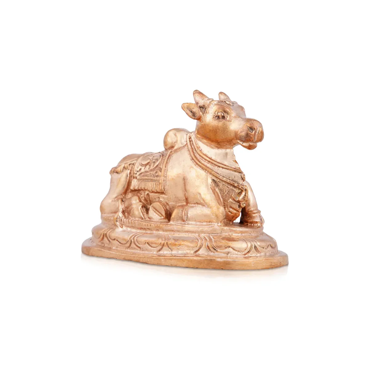 Nandi Statue With Base - 2 X 3 Inches | Panchaloha Statue/ Nandhi Statue/ Nandi Murti For Pooja - Image 5