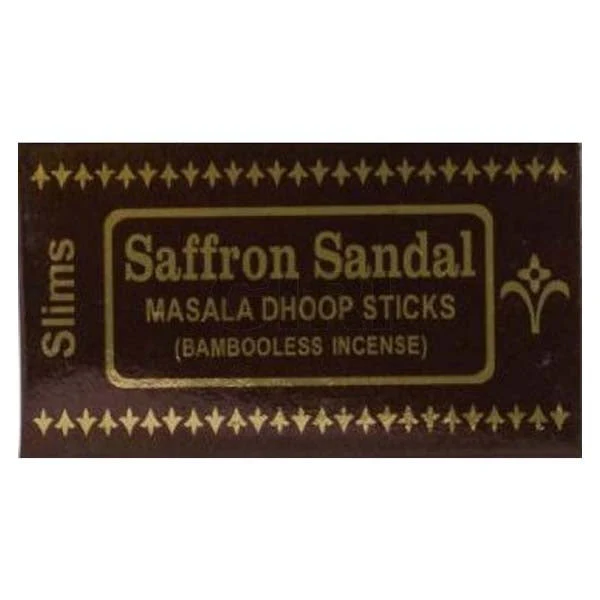 Nandita Saffron Sandal Masala Dhoop Sticks - 15 Pcs | Bambooless Incense/ Dhoop Batti/ Sambrani Sticks For Pooja