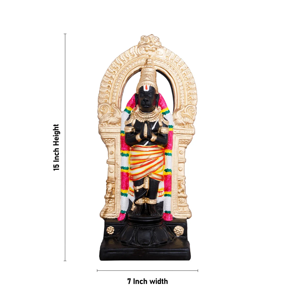 Nanganallur Anjaneyar Statue Clay Golu Bommai- 15 X 7 Inches | Navaratri Gombe/ Giri Golu Doll/ Navratri Decor - Image 5
