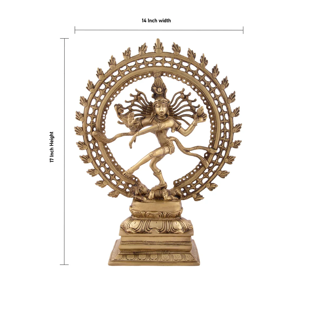 Natraj - 17 Inches | Natrajar Statue/ Antique Brass Statue for Home/ 5980 Gms Approx - Image 5