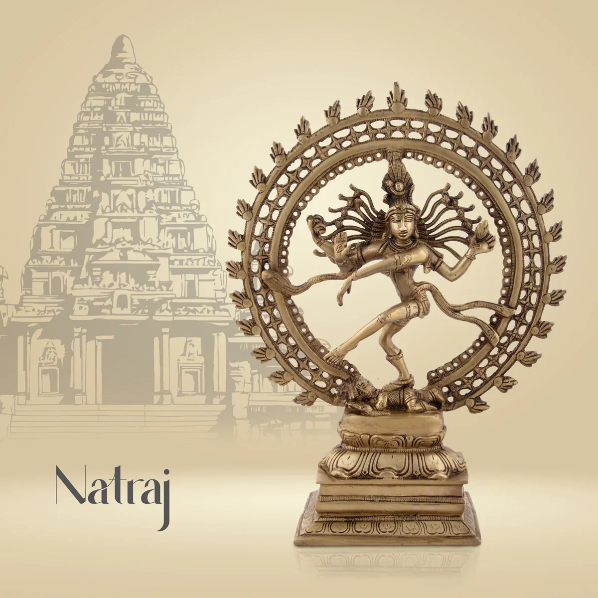 Natraj - 17 Inches | Natrajar Statue/ Antique Brass Statue for Home/ 5980 Gms Approx - Image 6