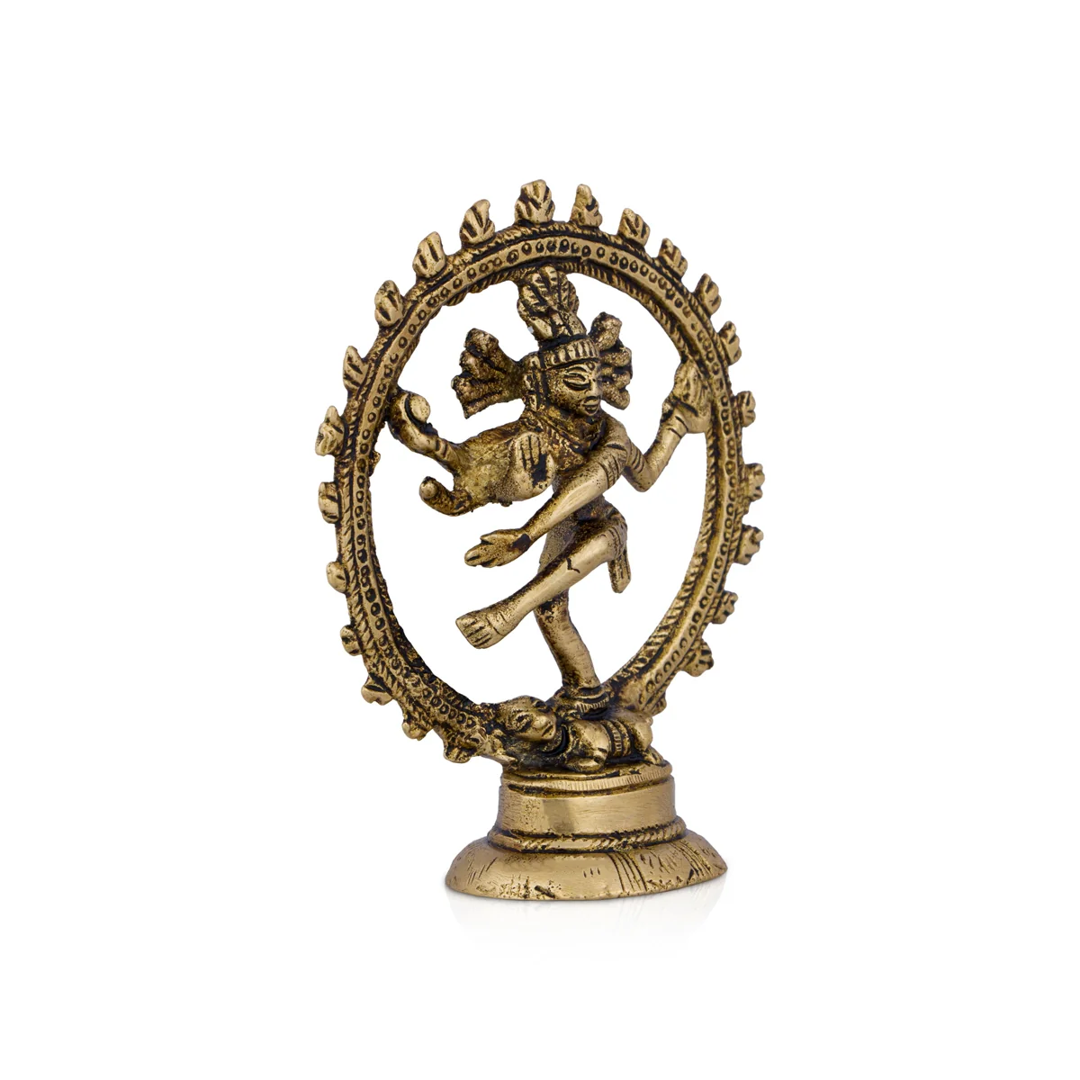 Natraj Murti - 4 x 3.5 Inches | Antique Brass Statue/ Nataraja Vigraham for Pooja/ 130 Gms Approx - Image 2