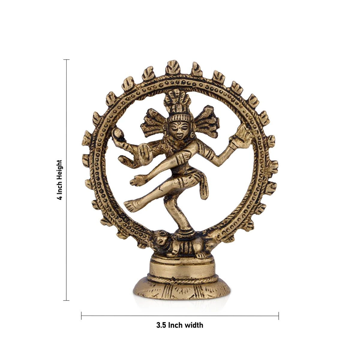 Natraj Murti - 4 x 3.5 Inches | Antique Brass Statue/ Nataraja Vigraham for Pooja/ 130 Gms Approx - Image 5