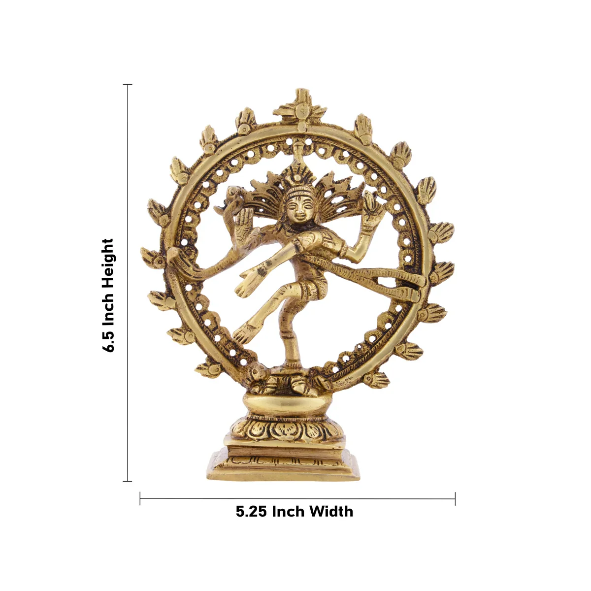 Natraj - 6.5 x 5.25 Inches | Natrajar Statue/ Antique Brass Statue for Home/ 630 Gms Approx - Image 6