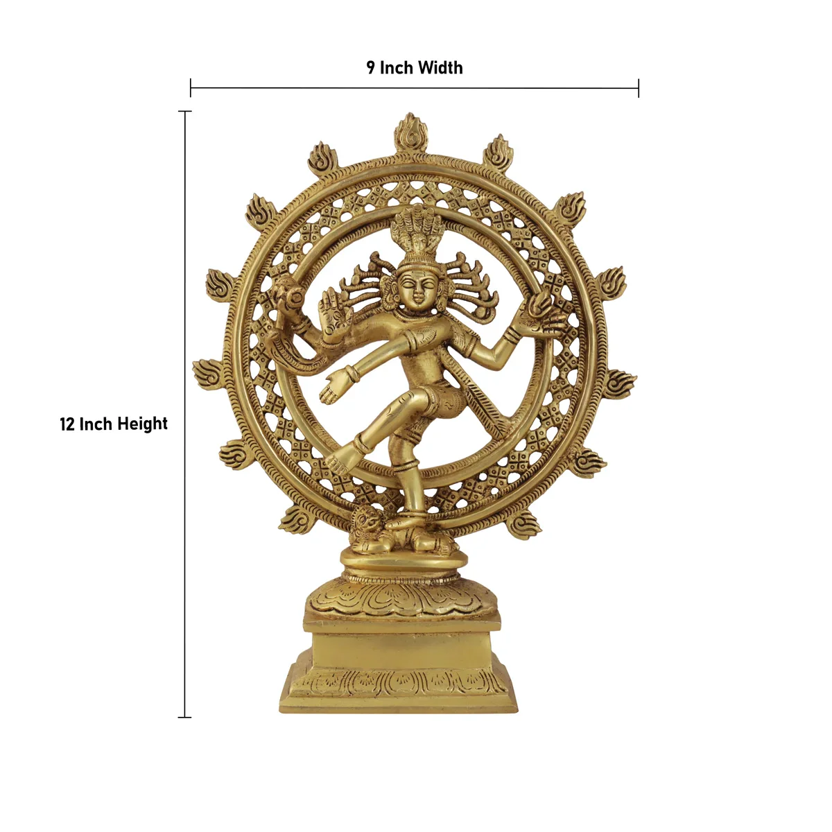 Natraj Murti - 12 x 9 Inches | Antique Brass Statue/ Nataraj Murti for Pooja/ 2.500 Kgs Approx - Image 4