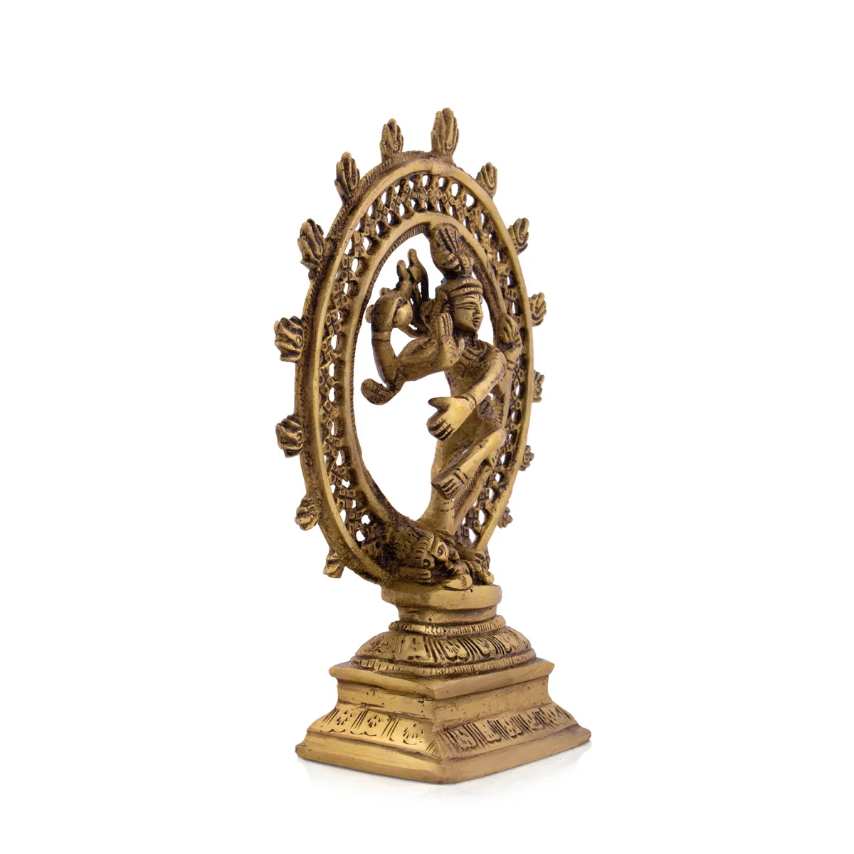 Natraj Murti - 8 Inches | Antique Brass Statue/ Double Frame Nataraj Murti for Pooja/ 1.130 Kgs Approx - Image 3